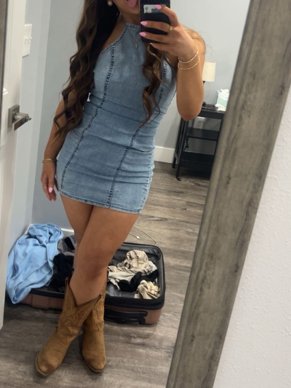 H&M Denim Halter Dress